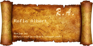 Refle Albert névjegykártya
